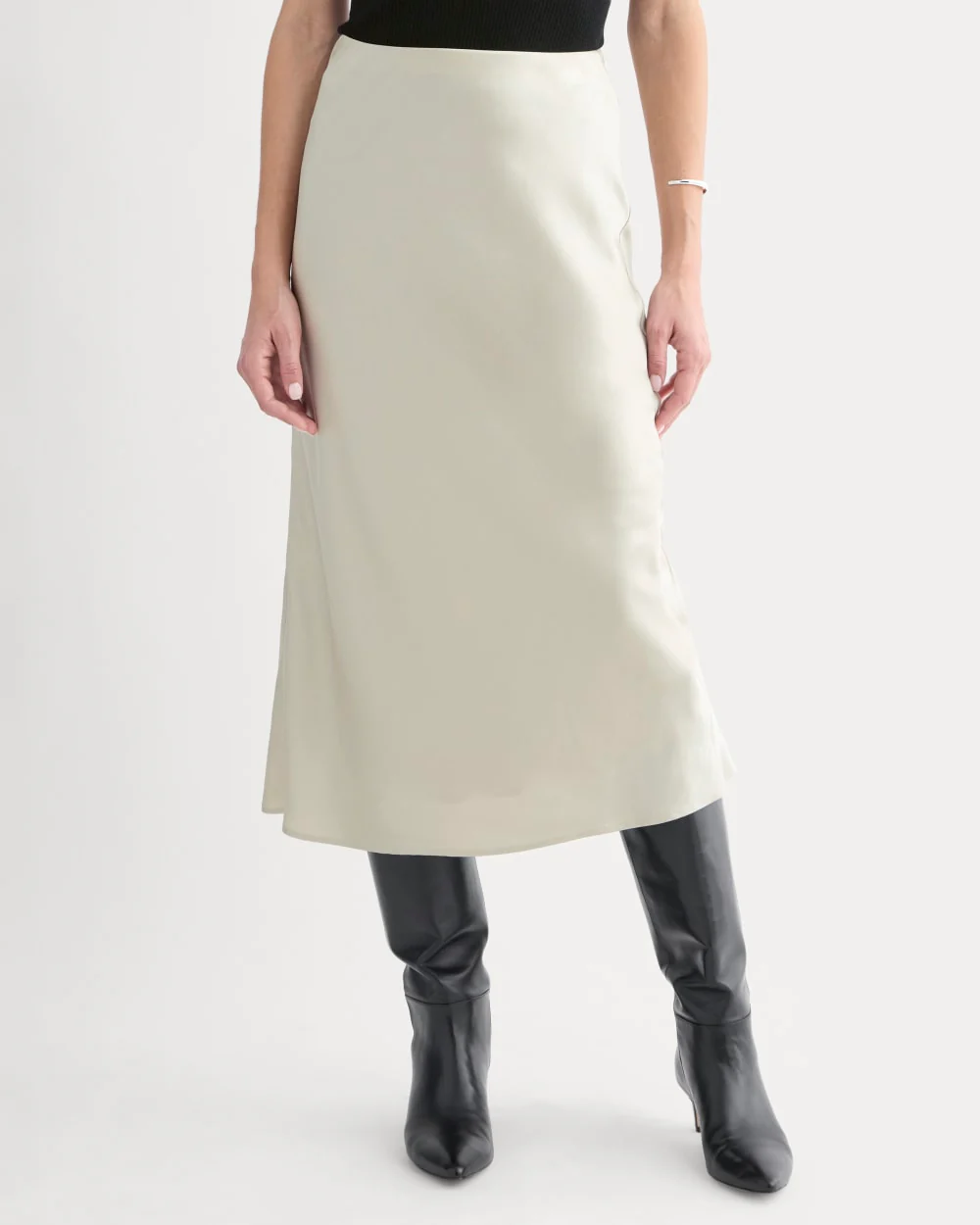 Slip Skirt in Silk Charmeuse | Peyote