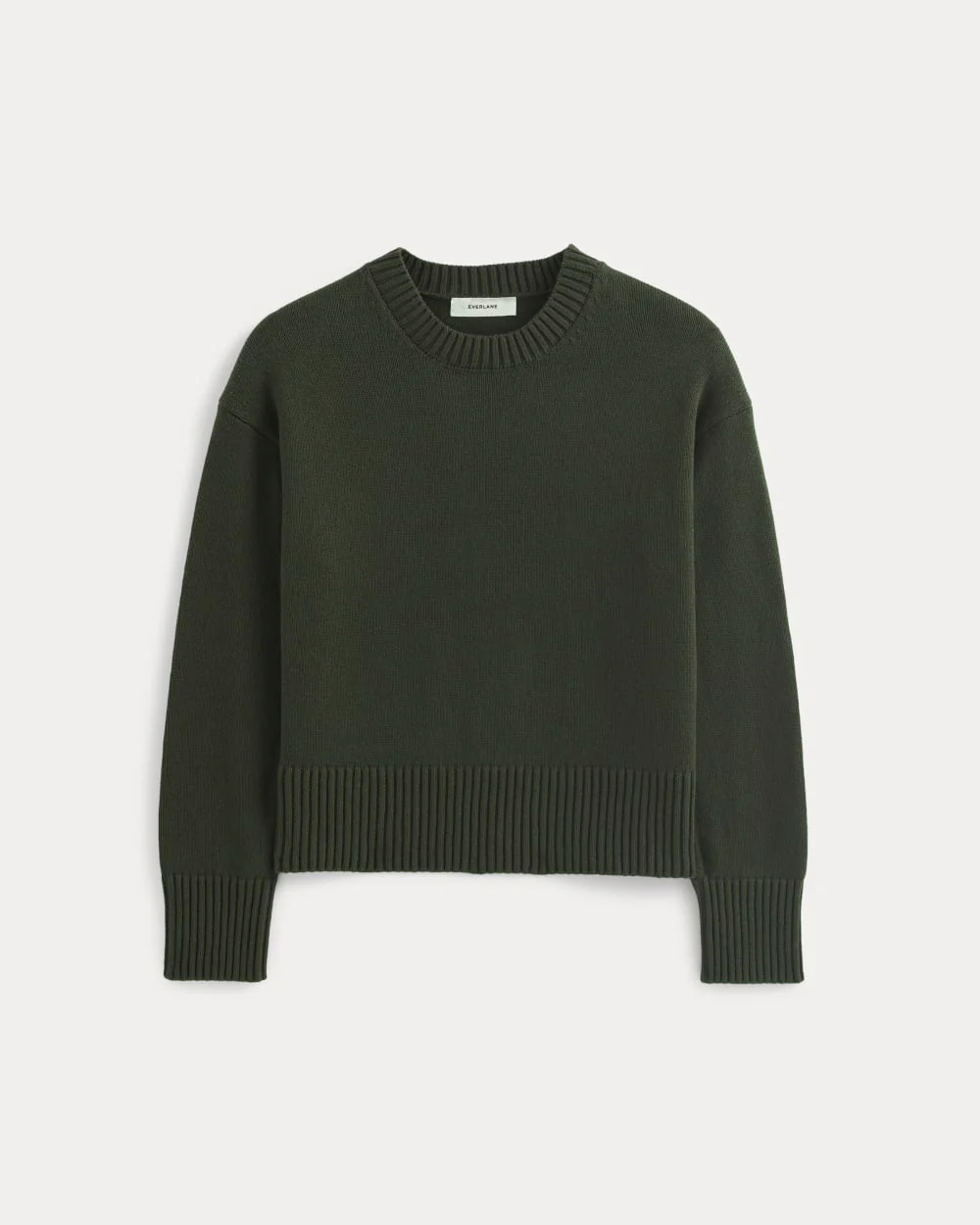 The Boxy Sweater in Everyday Cotton | Dark Green