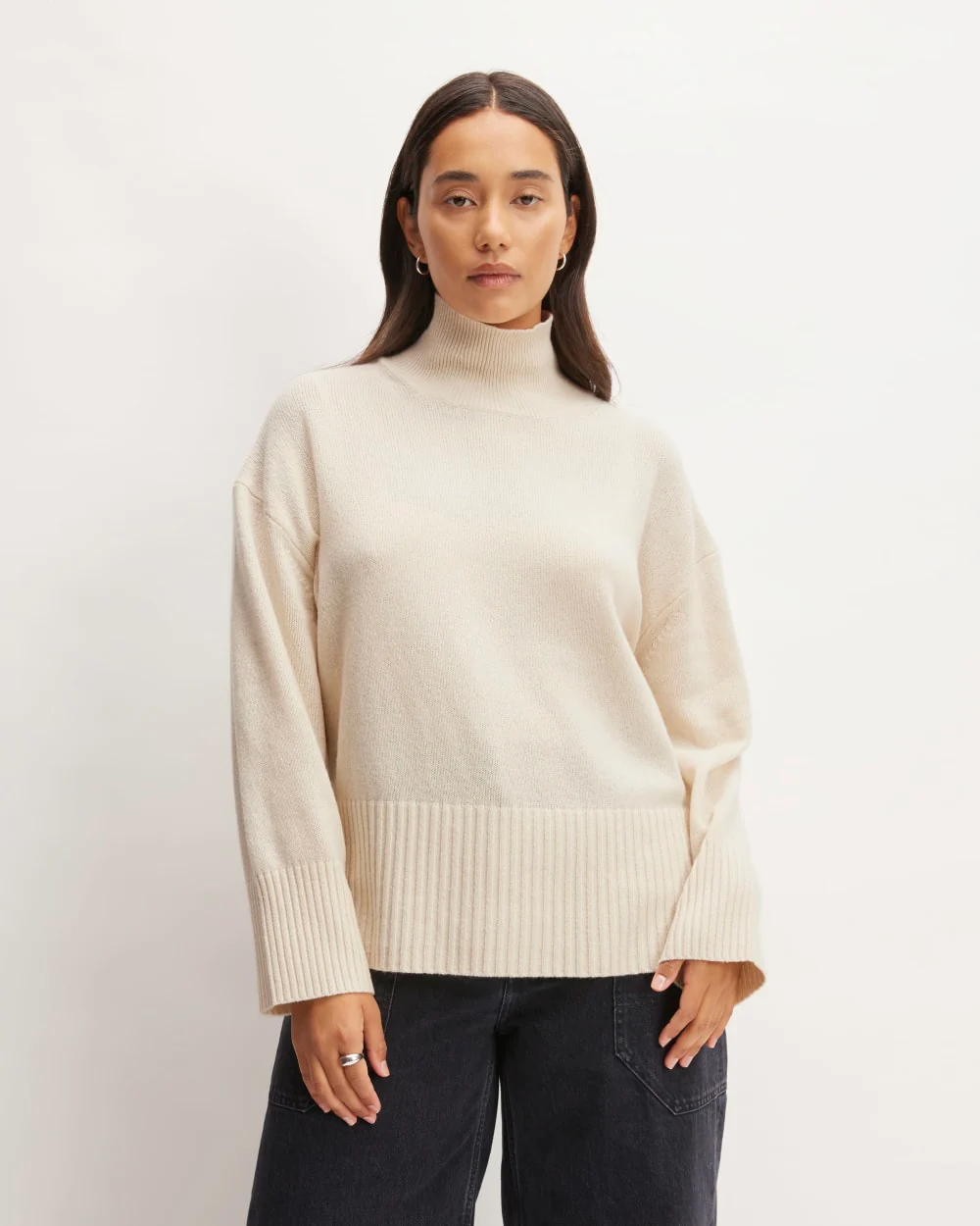 The Cashmere Oversized Turtleneck | Bone