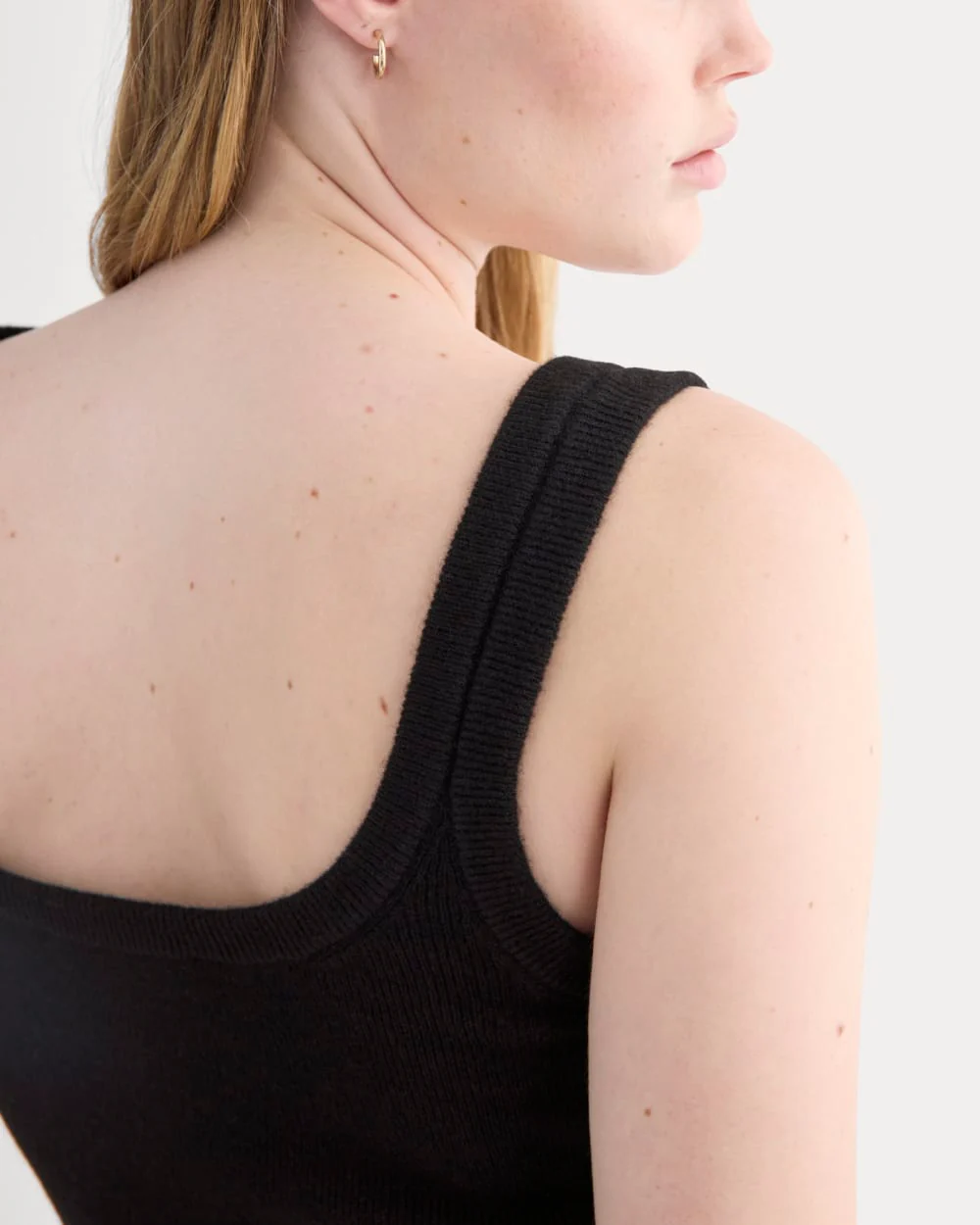 Cashmere Cropped Tank | Black