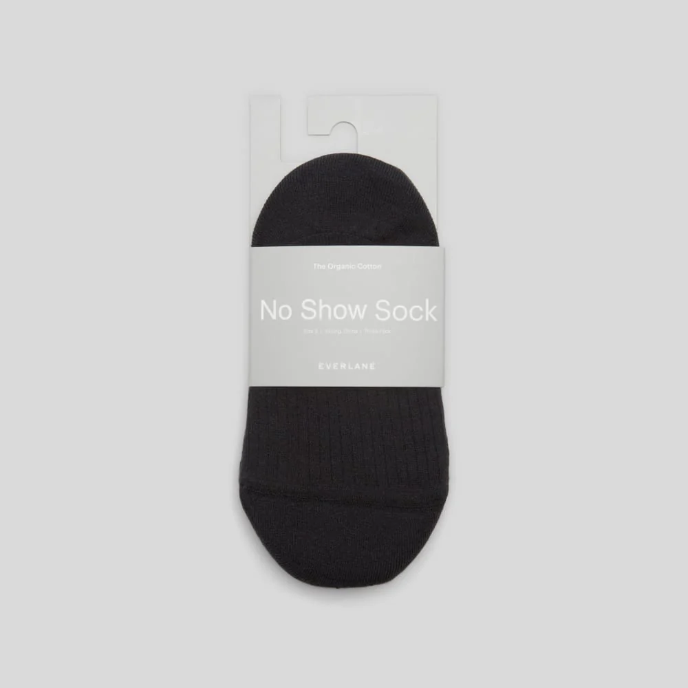 The Organic Cotton No-Show Sock 3-Pack | Black