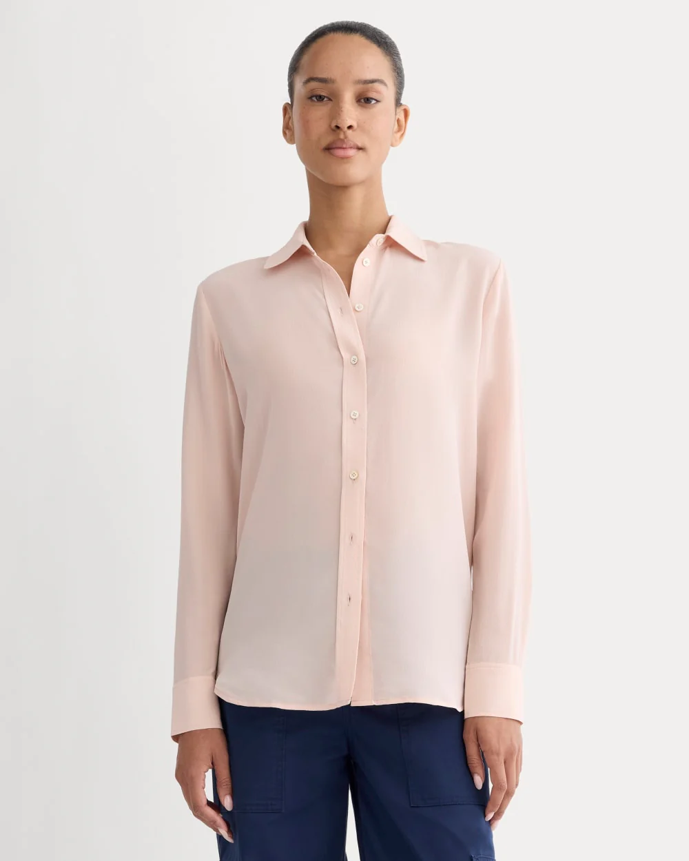 The Must-Have Shirt in Washable Silk | Soft Rose