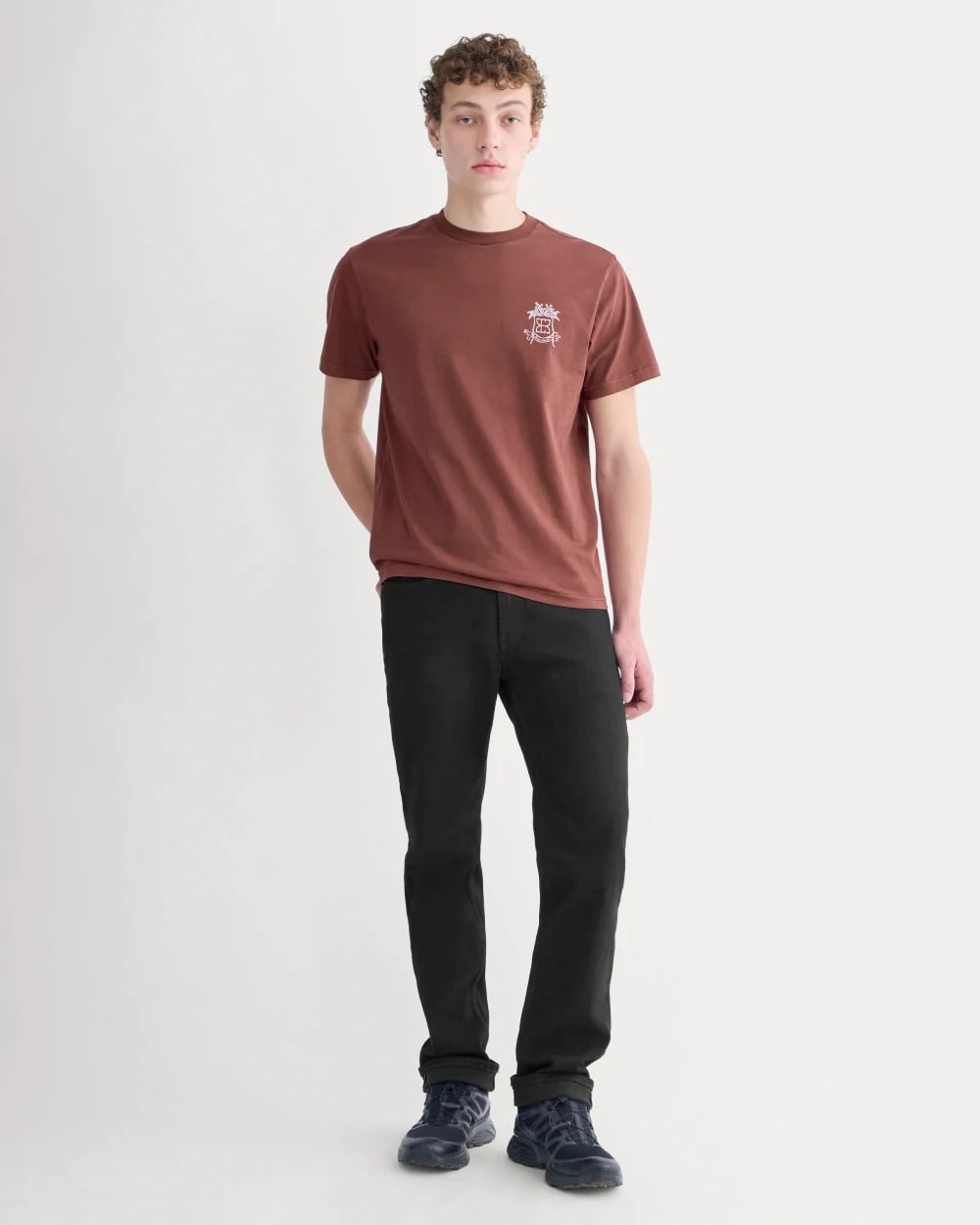 Everlane x Peace and Quiet Crest Graphic Tee | Wine