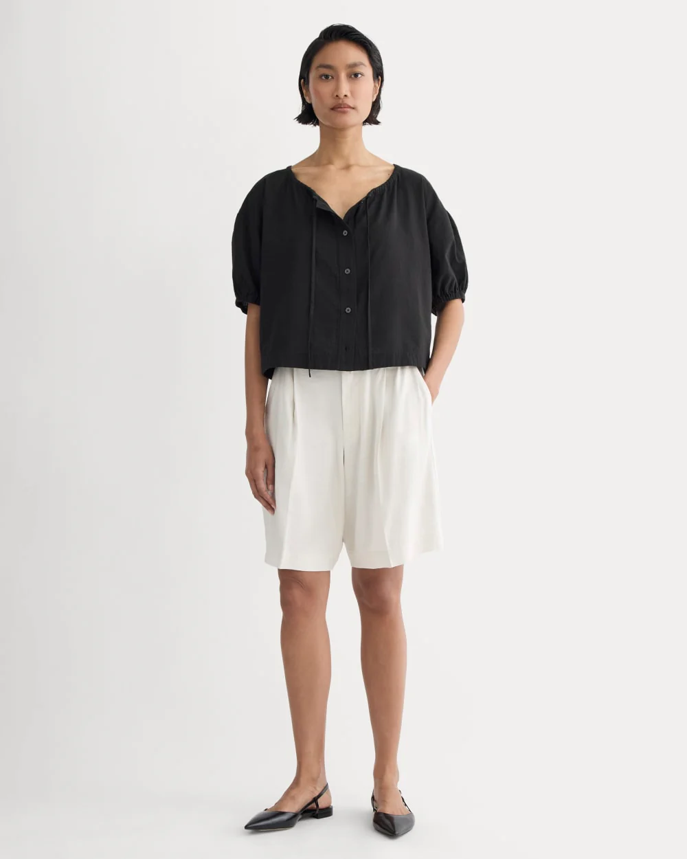 The Gauze Button-Up | Black