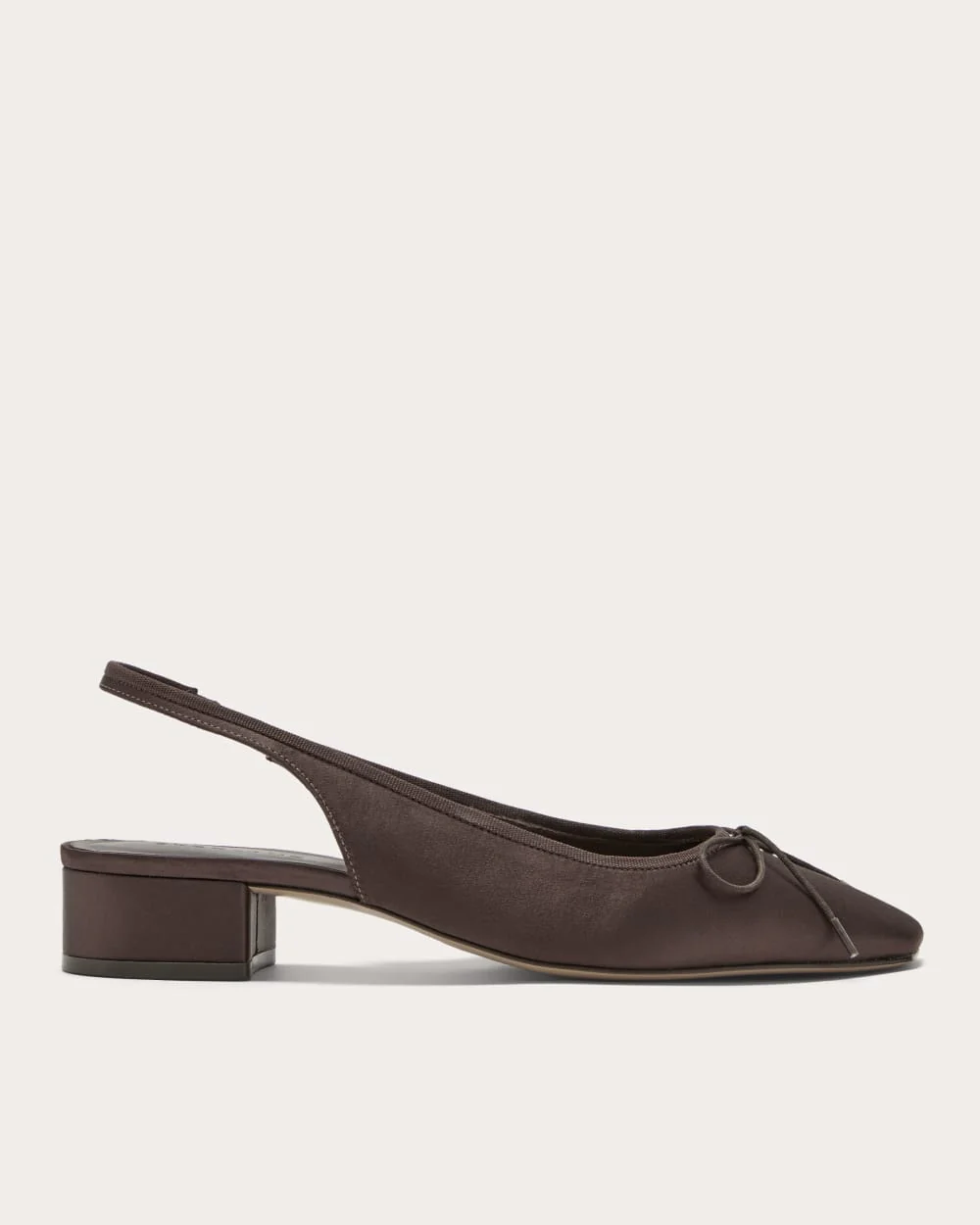 The Ballet Slingback Heel | Deep Brown Satin