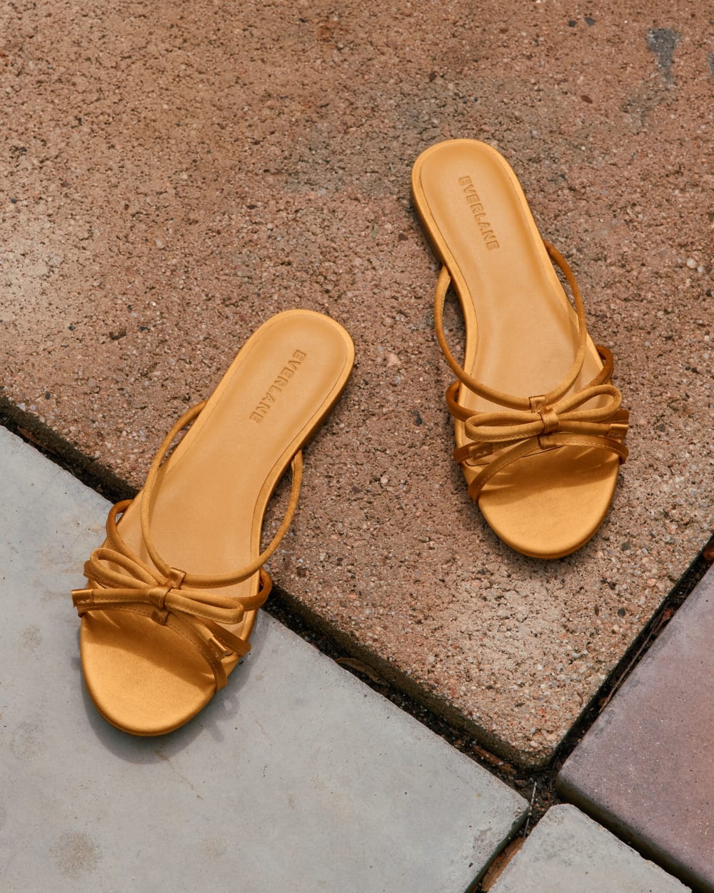 The Bow Sandal | Golden Sun Satin