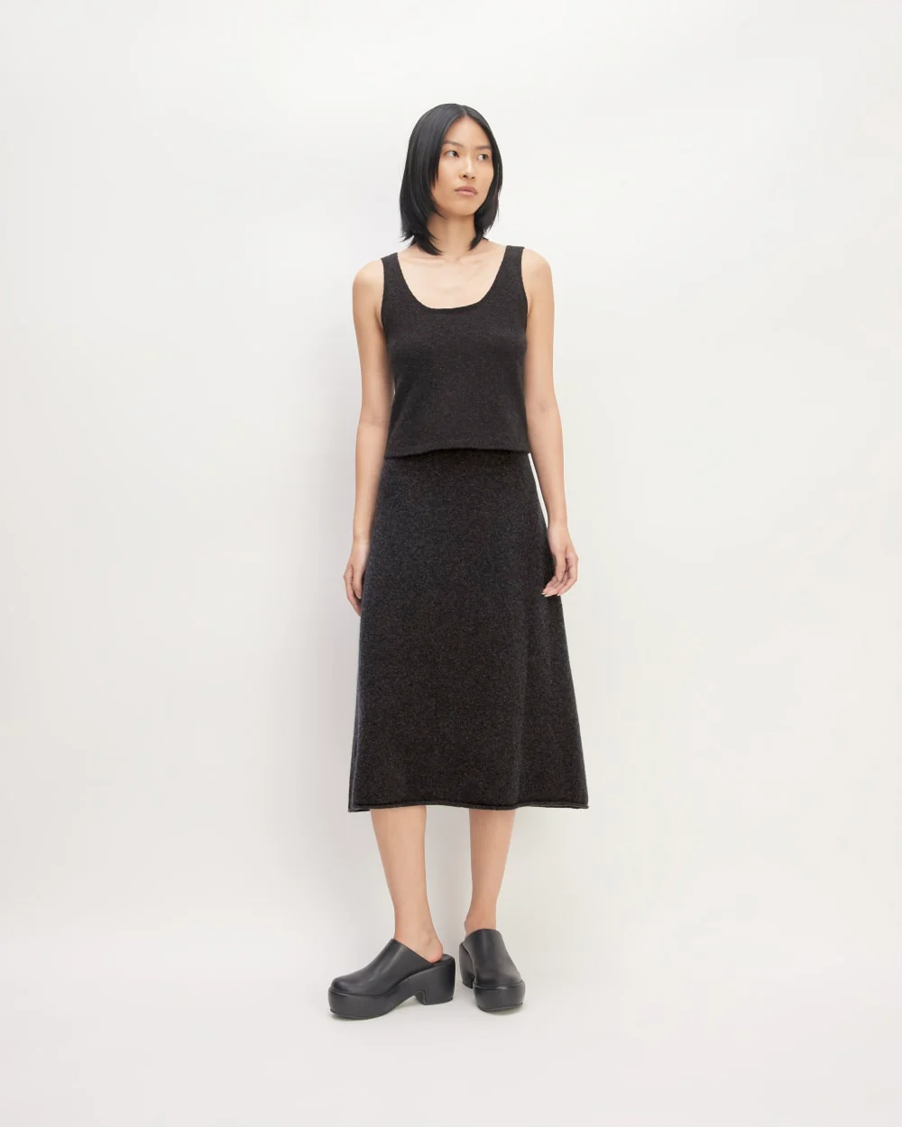 The Cozy-Stretch Skirt | Charcoal