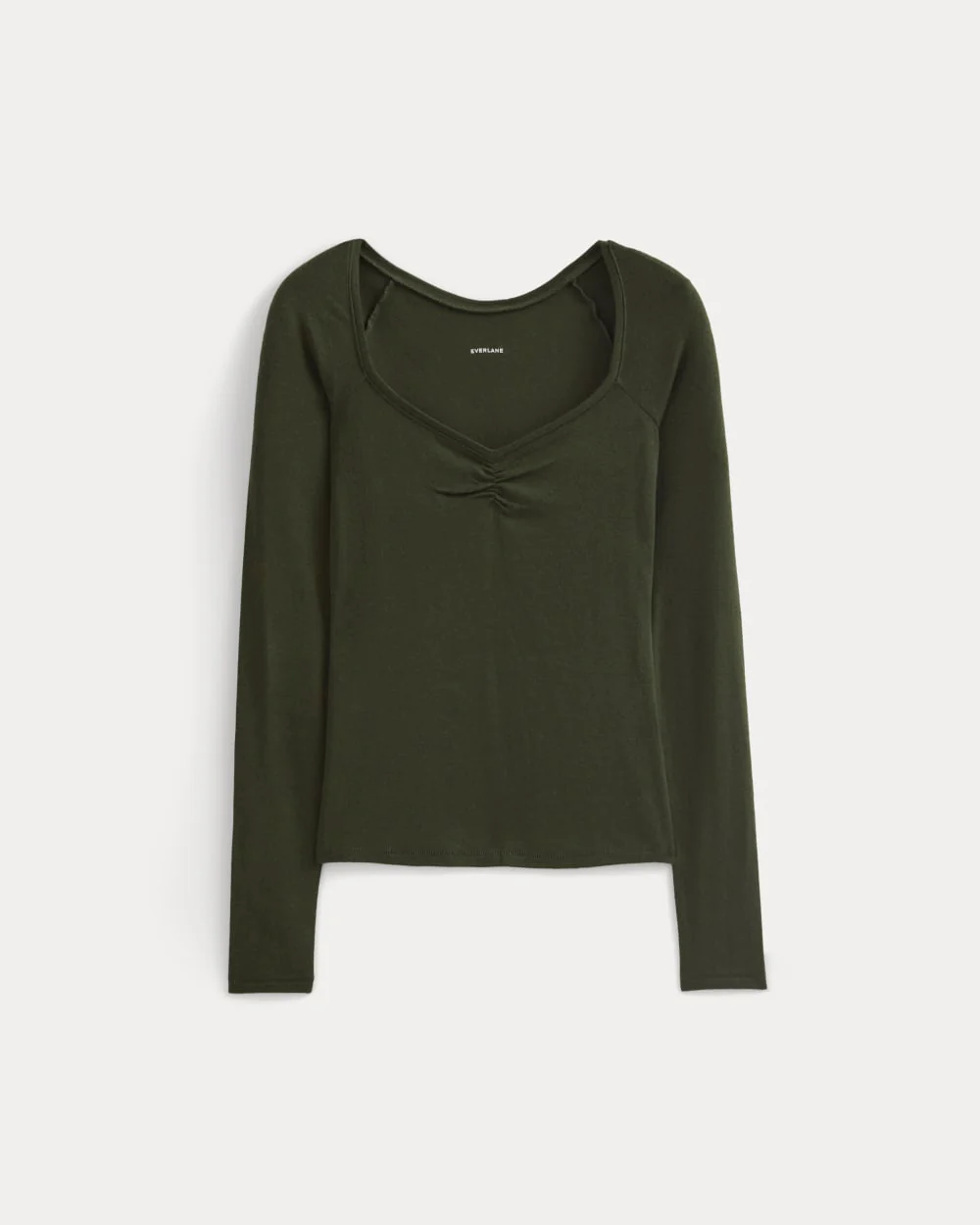 Sweetheart-Neck Top in Butterluxe | Dark Green