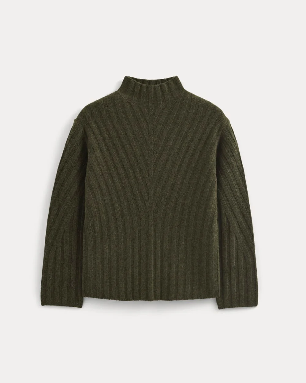 Funnel-Neck Sweater in Wool Cashmere | Heather Beech