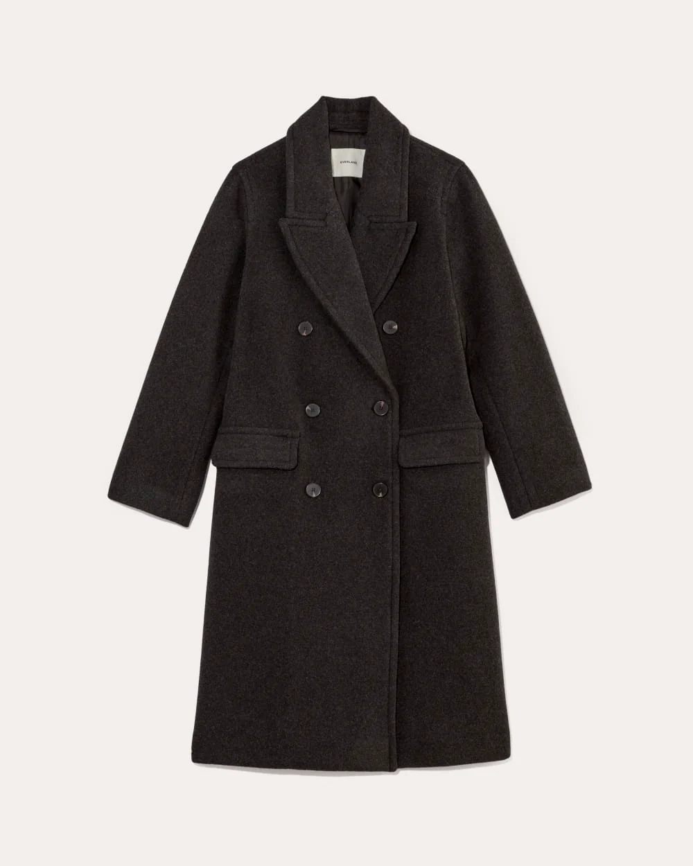 The Double-Breasted Coat in Wool | Heather Charcoal