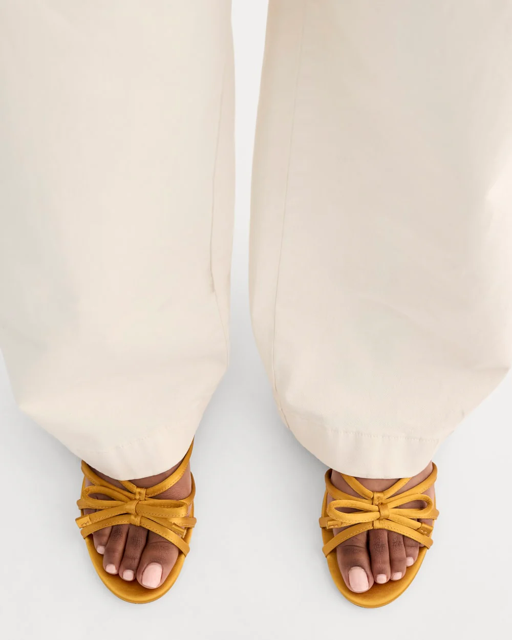 The Bow Sandal | Golden Sun Satin