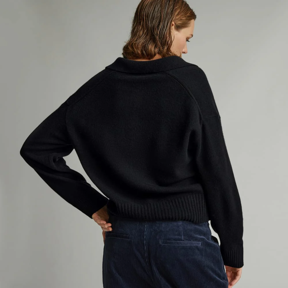 The Cashmere Polo | Black