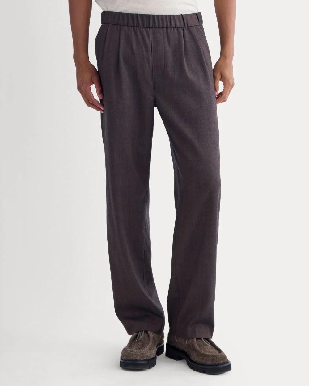 Pleated Trouser in Tailor Twill | Heathered Fudge