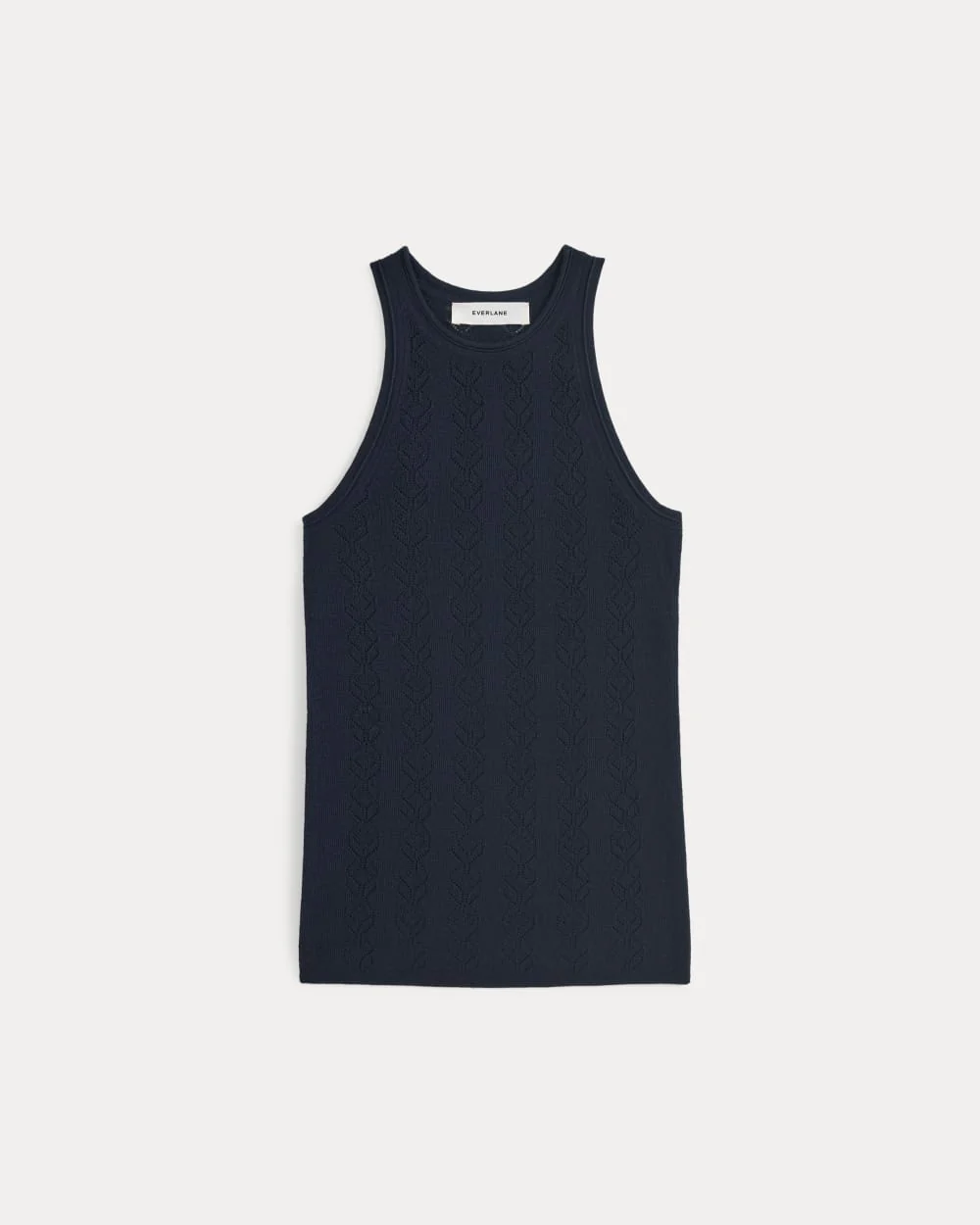 The Pointelle Racerback Tank in Ultrafine Merino | Navy