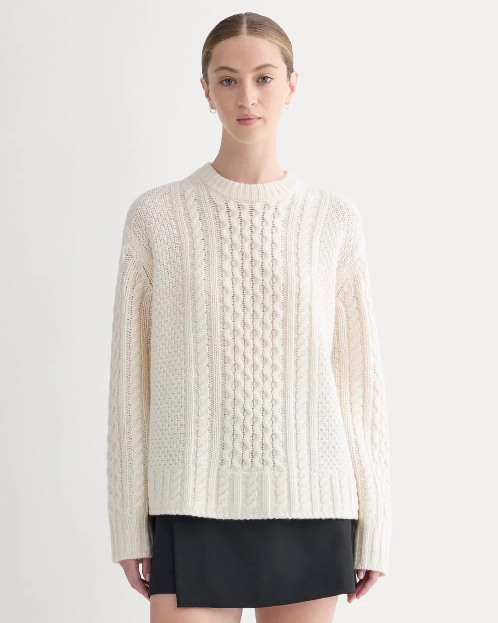Cable Sweater in Luxe Merino | Bone