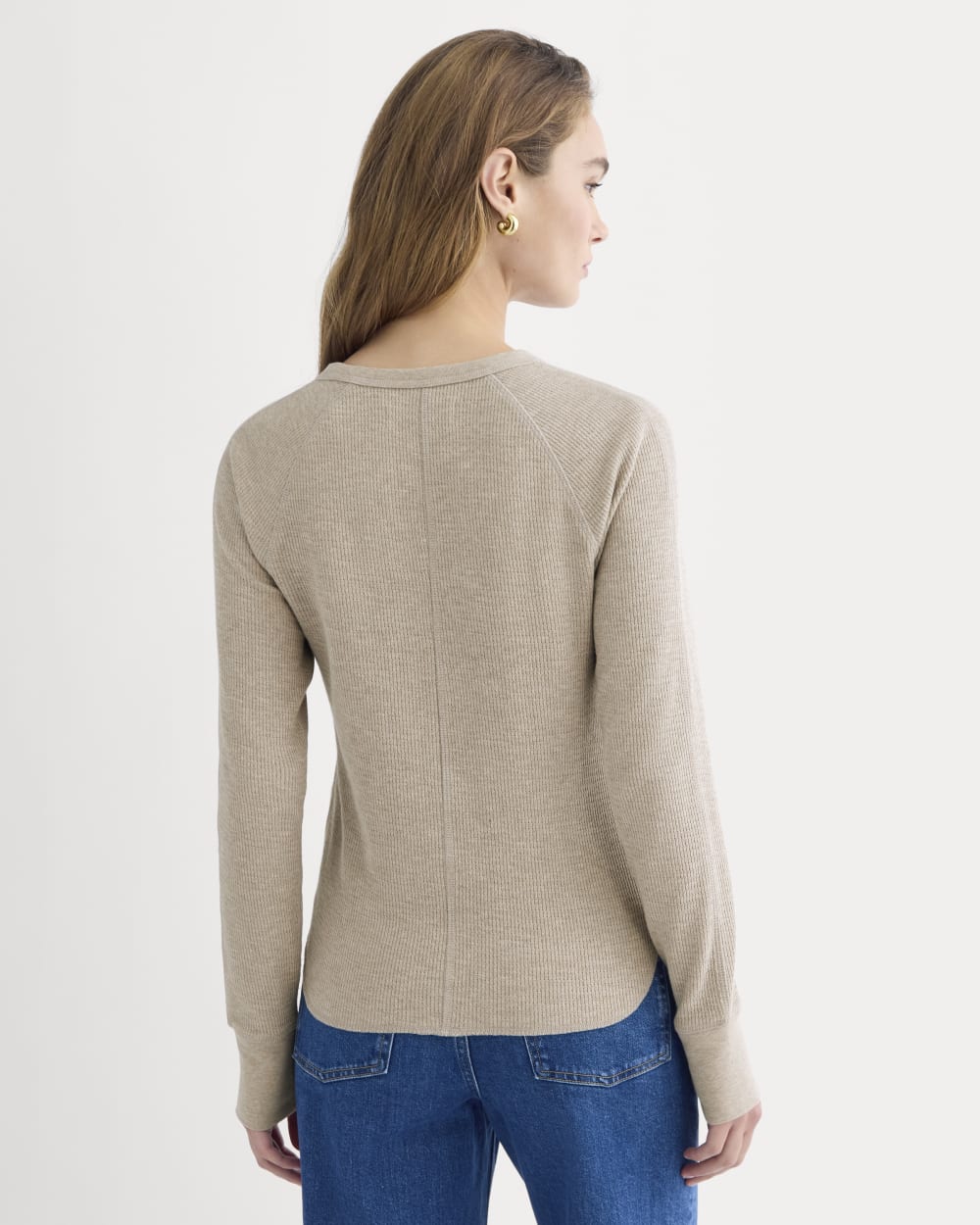 Slim-Fit Crew in Cozy Waffle | Heathered Oatmeal