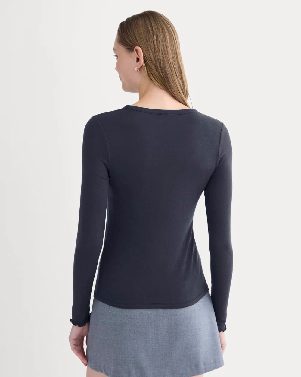 Sheer V-Neck Cardigan in Butterluxe | Deep Navy