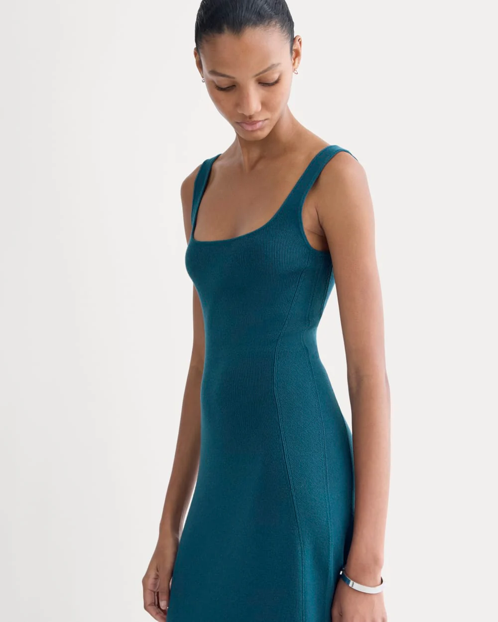 Knit Square-Neck Midi Dress | Reflecting Pond