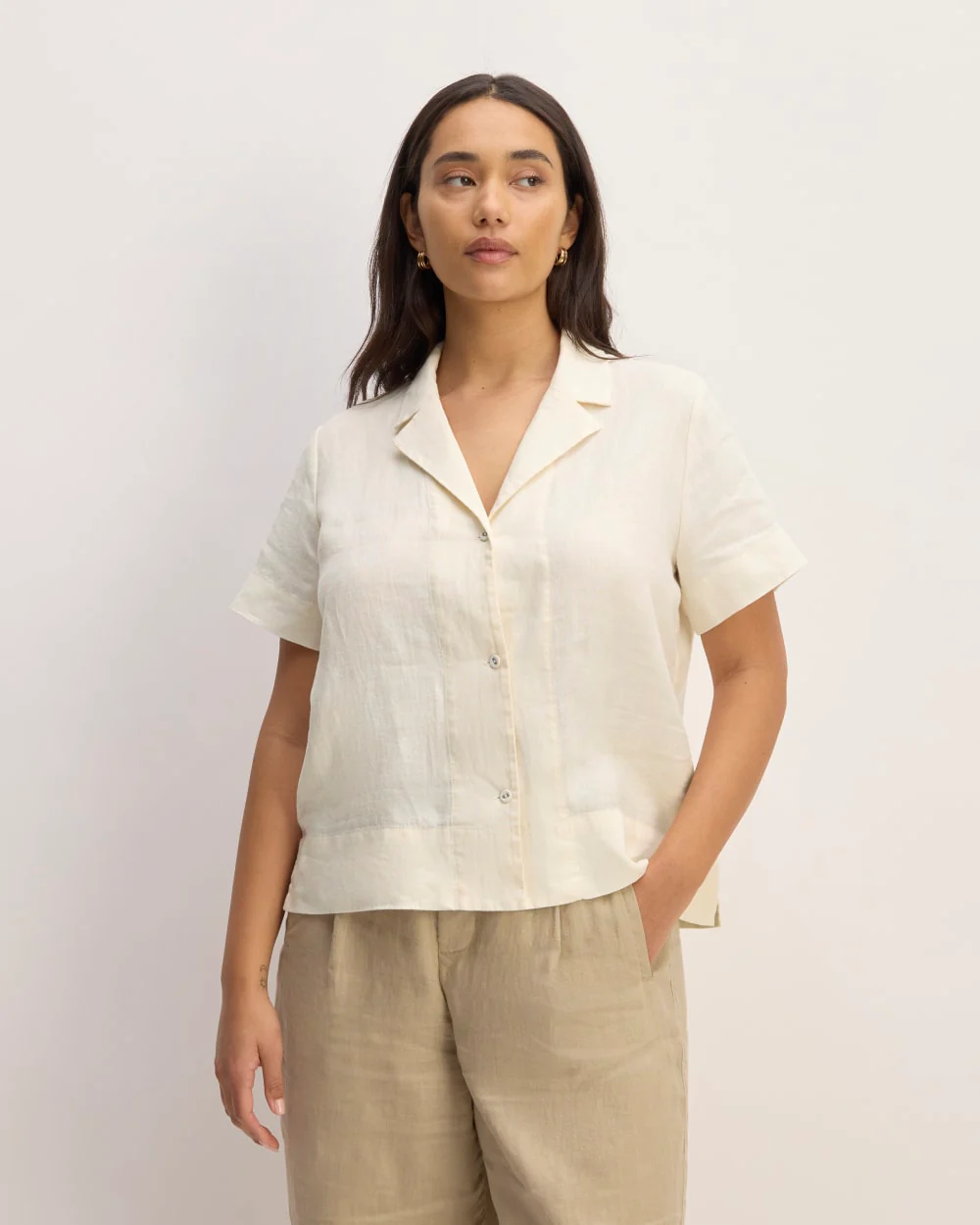The Notch Shirt in Linen | Bone