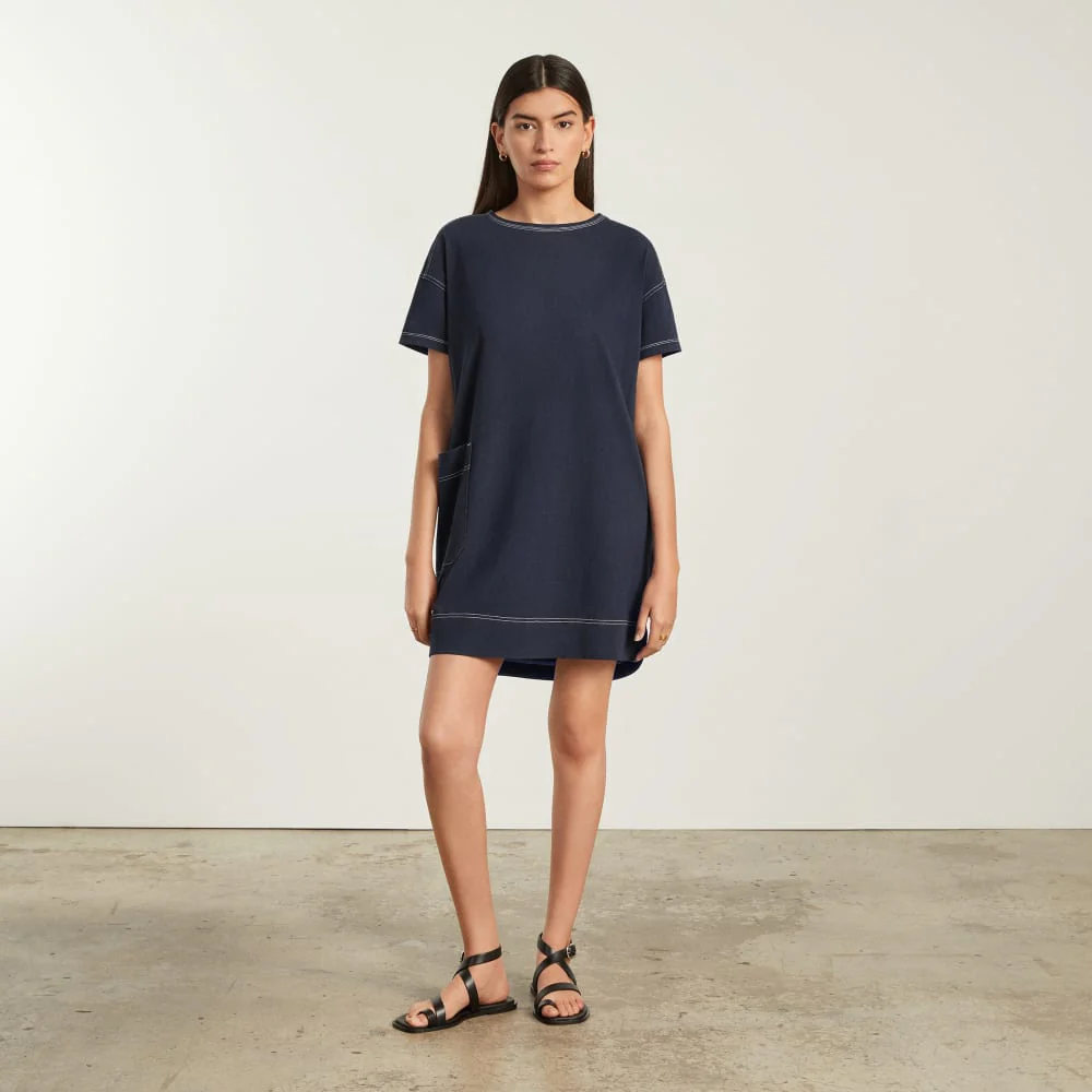 The Oversized Mariner Dress |  Navy / White
