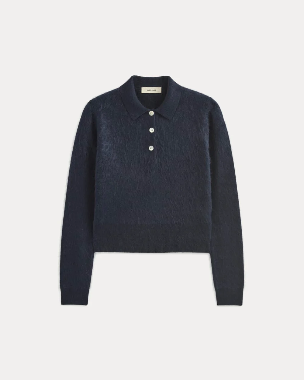Lush Cashmere Cropped Polo Sweater | Starry Navy