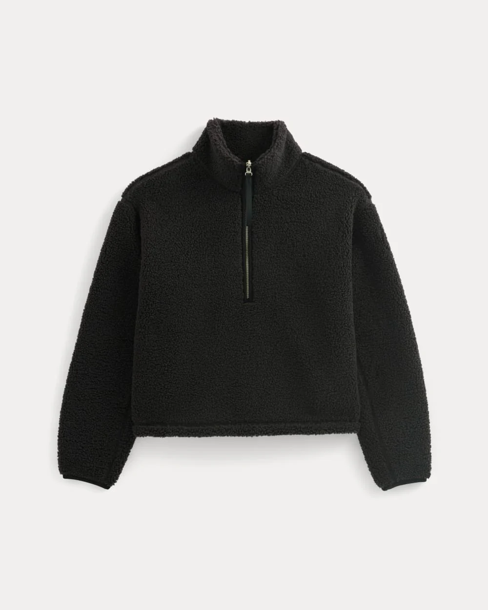 Reversible Teddy Half-Zip Pullover | Black