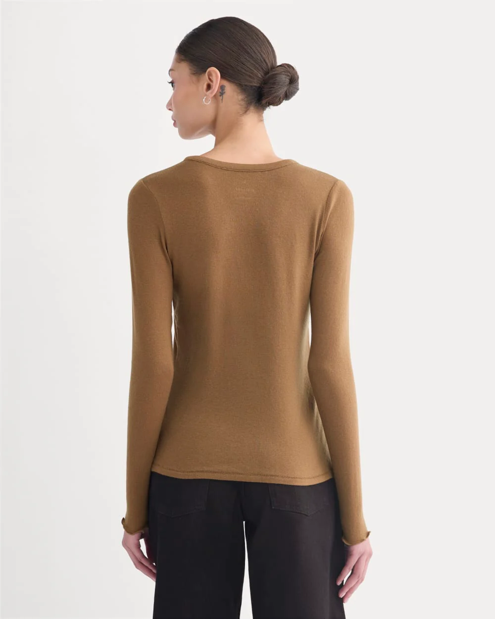 Sheer V-Neck Cardigan in Butterluxe | Toffee