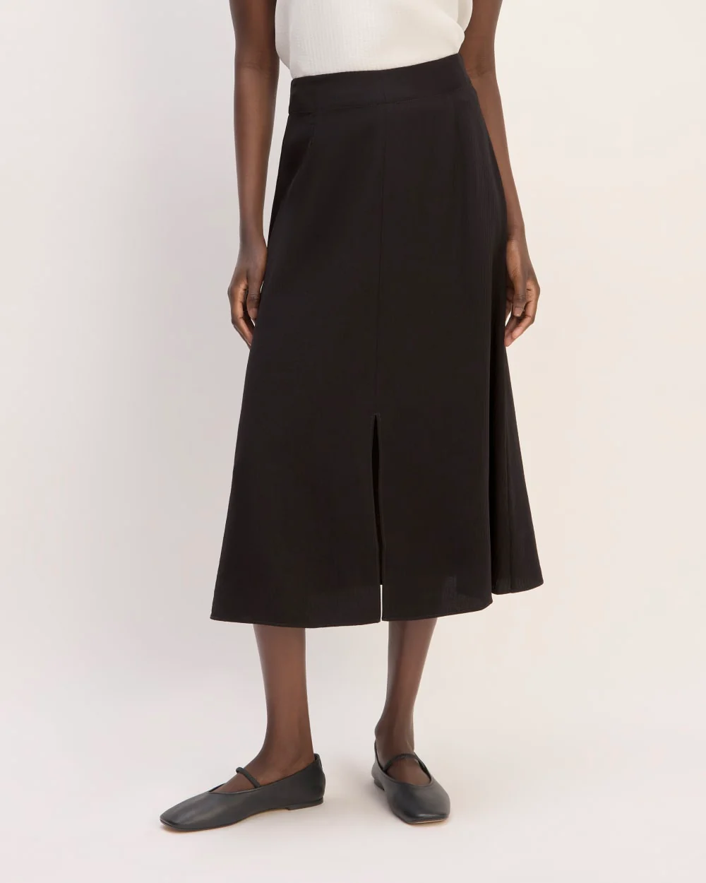 The Mini Jacquard Stripe Slip Skirt | Black