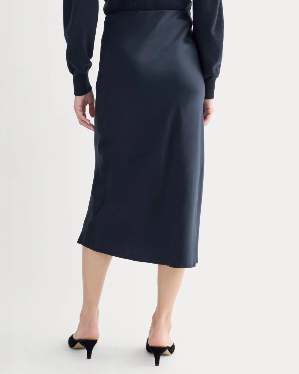 Slip Skirt in Silk Charmeuse | Navy