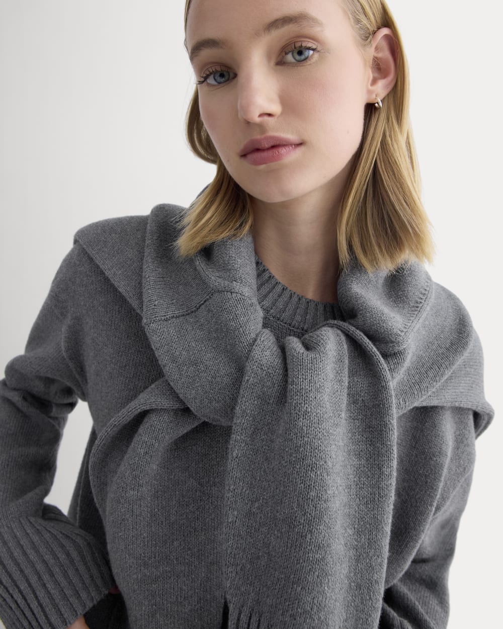 The Boxy Sweater in Everyday Cotton | Heathered Charcoal