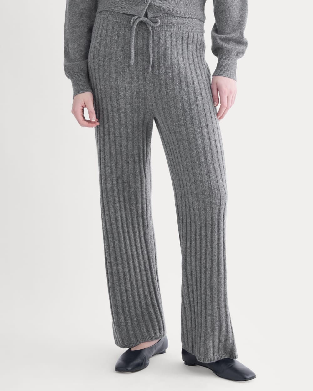Straight-Leg Pant in Wool Cashmere | Heather Charcoal