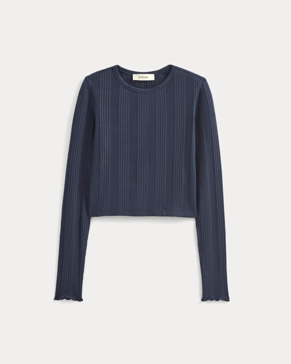 Lounge Rib Cropped Shirt | Navy