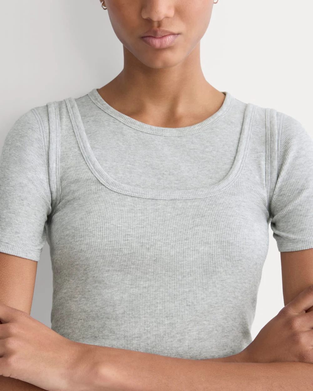 The Luxe Rib Square-Neck Tank | Classic Heather Grey