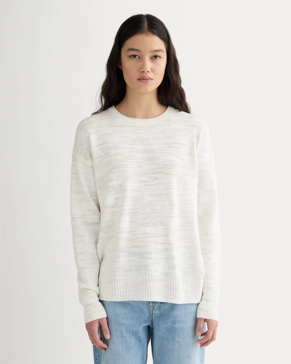 The Slouch Sweater in Cotton Linen | White