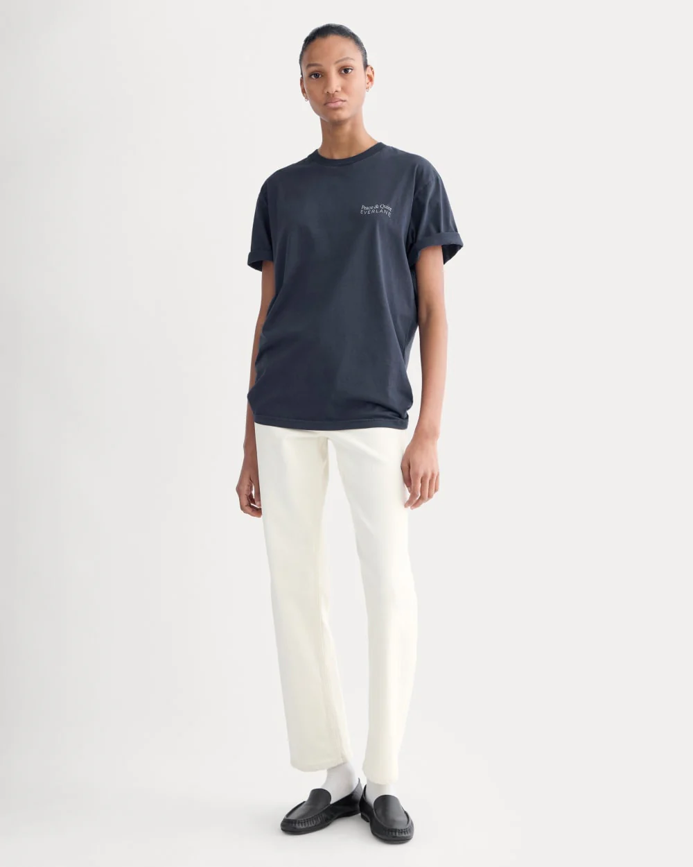 Everlane x Peace & Quiet Graphic Logo Tee |  Navy