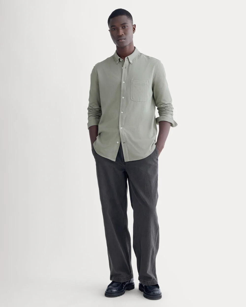 The Startup Shirt | Chambray Deep Lichen Green