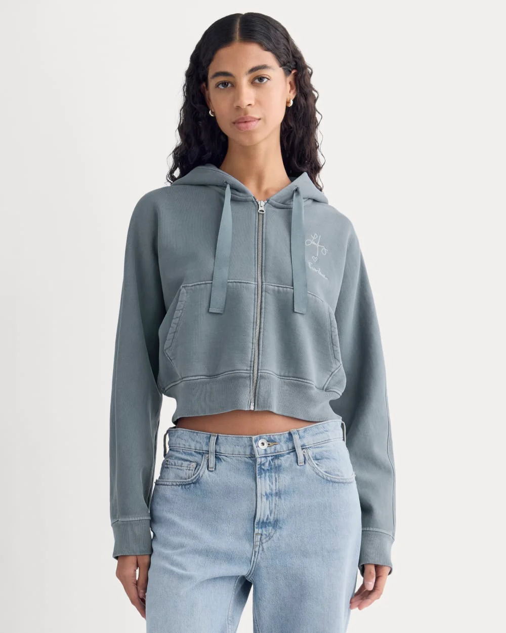 Everlane x The Laufey Foundation Cropped Full-Zip Hoodie | Vintage Indigo