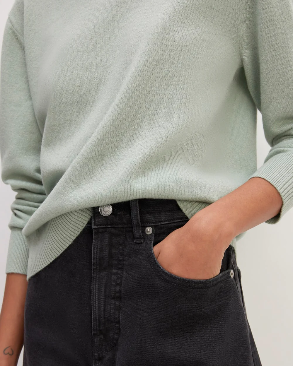 The Classic Crew in Cashmere | Light Sage Green