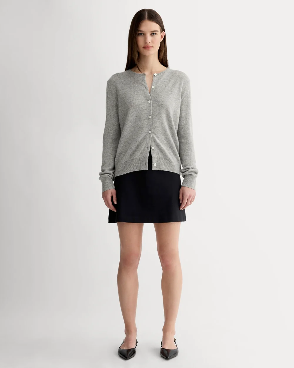 The Classic Cardigan in Cashmere | Light Heather Grey