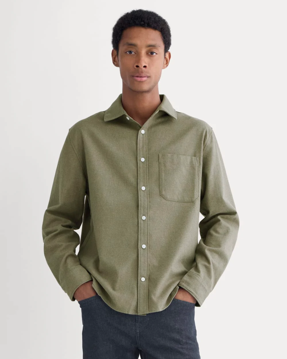 Brushed Flannel Shirt | Heathered Thyme