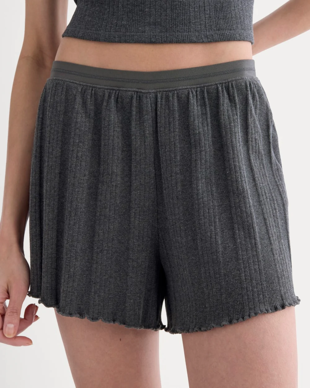 Lounge Rib Short | Heathered Soot