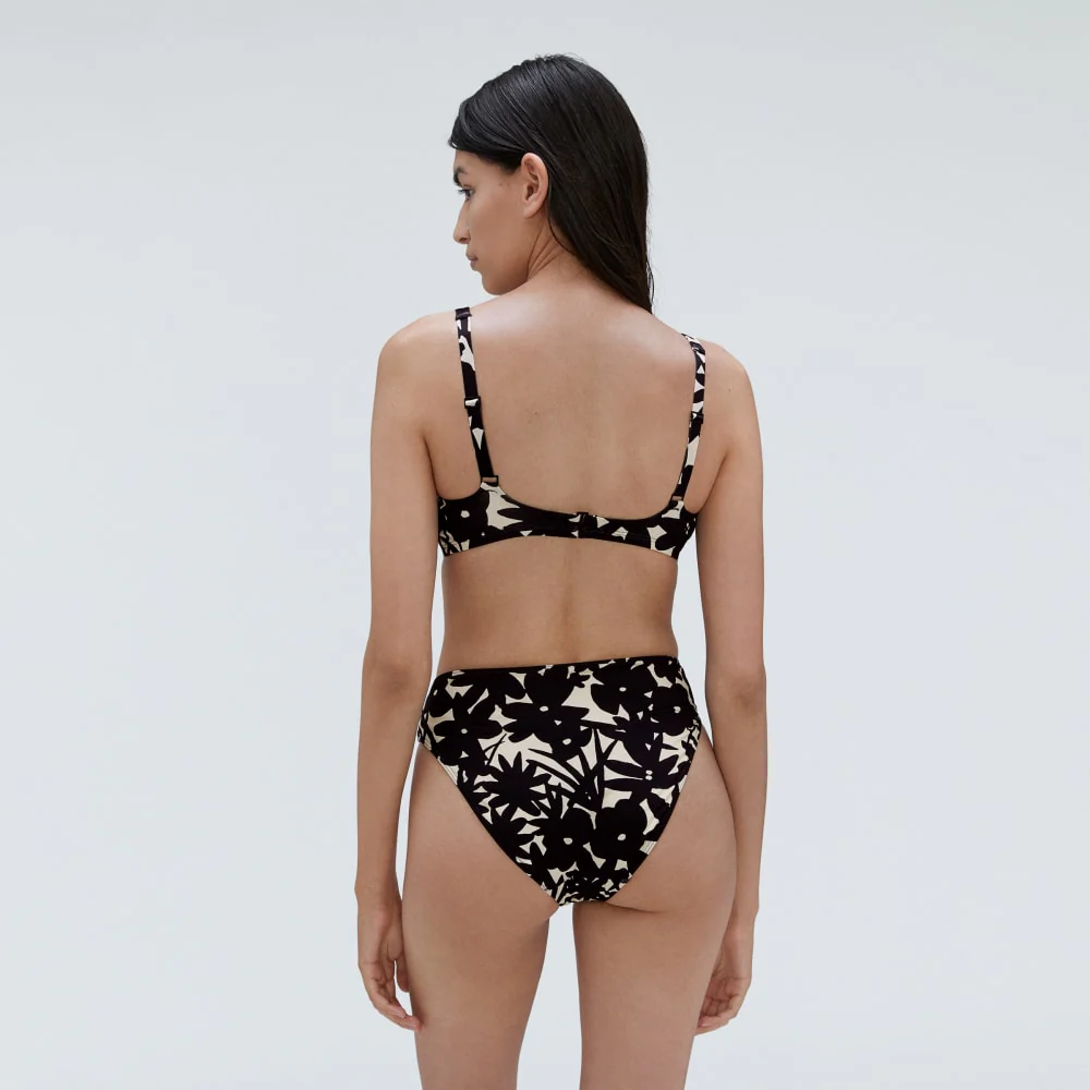 The Square-Neck Bikini Top | Black / Canvas Floral