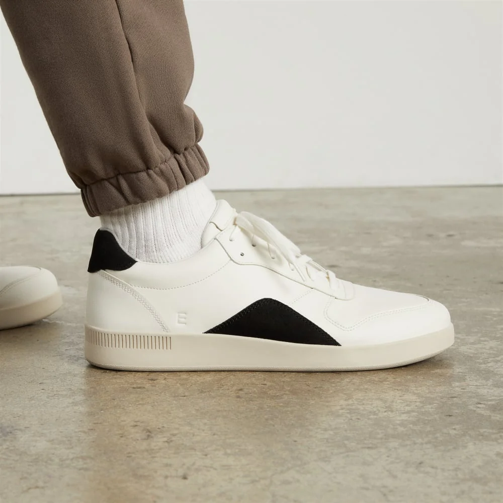 The ReLeather® Court Sneaker | Off White / Black
