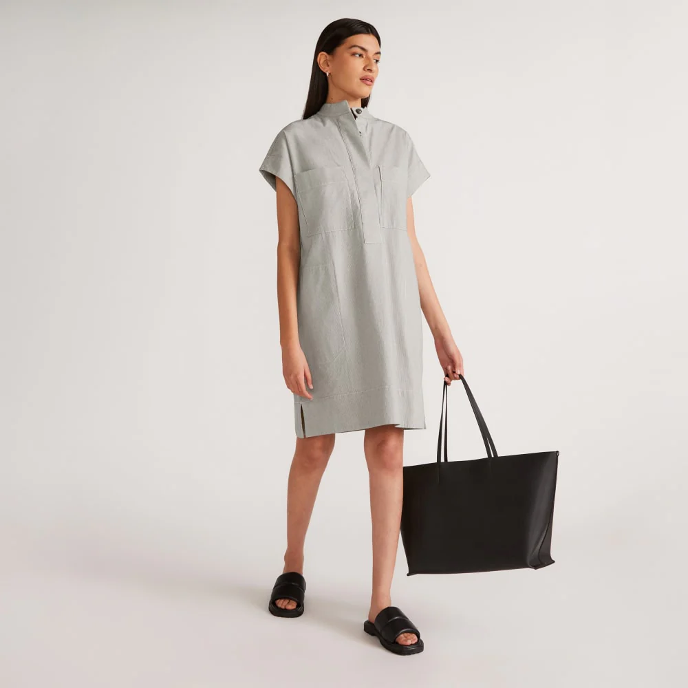The Easy Workwear Dress | Canvas Tan / Navy