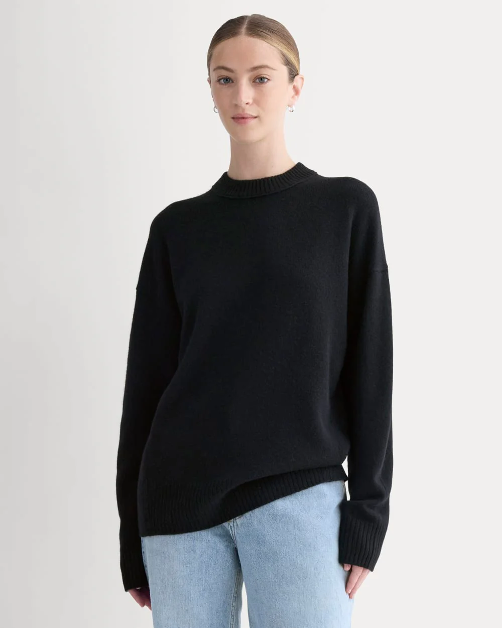 Cashmere Boyfriend Sweater | Black
