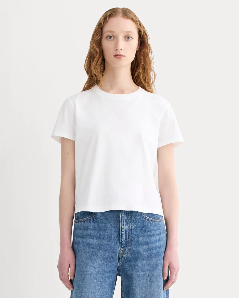 The Box-Cut Tee in Essential Cotton | White | No Pocket