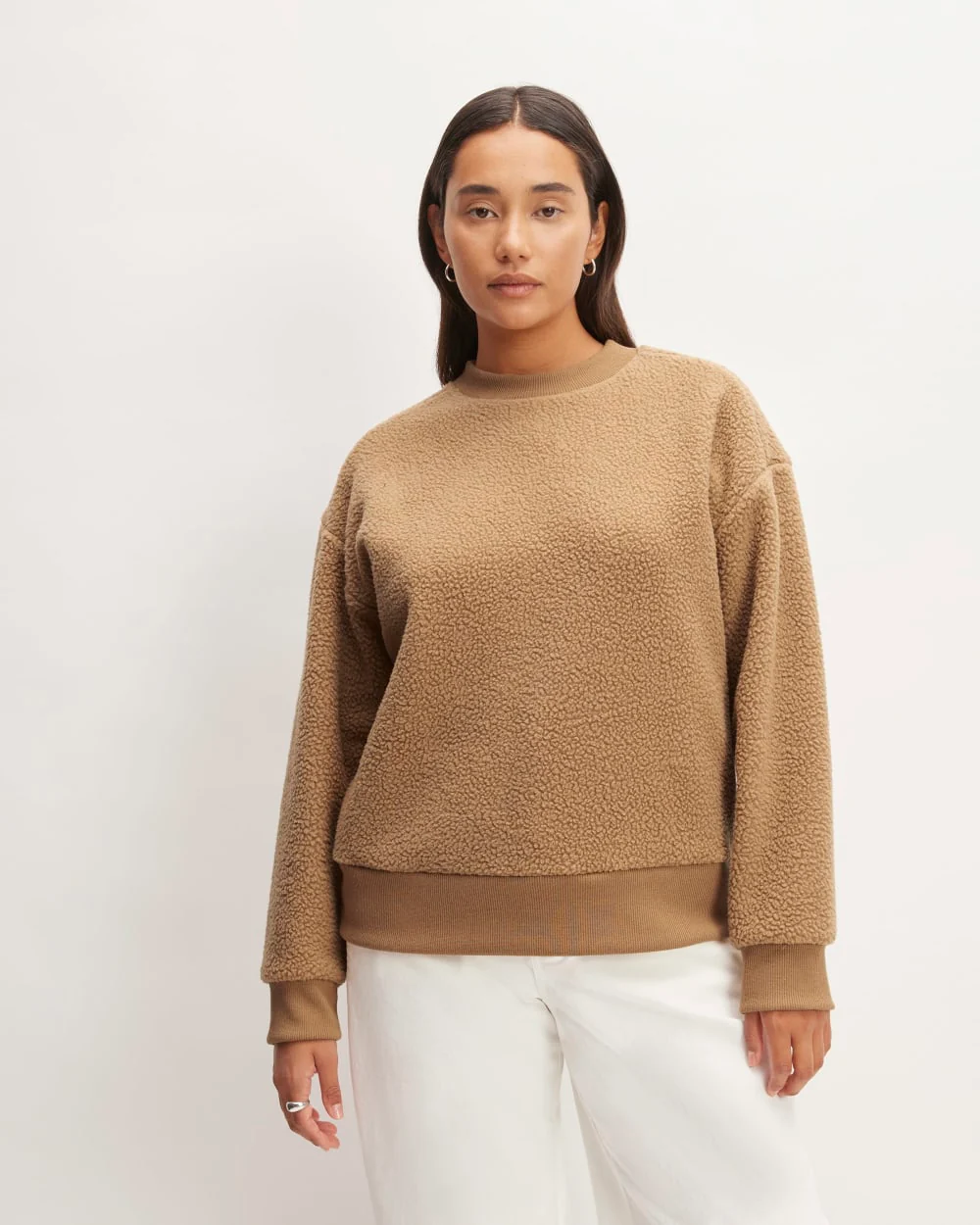 The ReNew Fleece Oversized Crew | Tiger's Eye