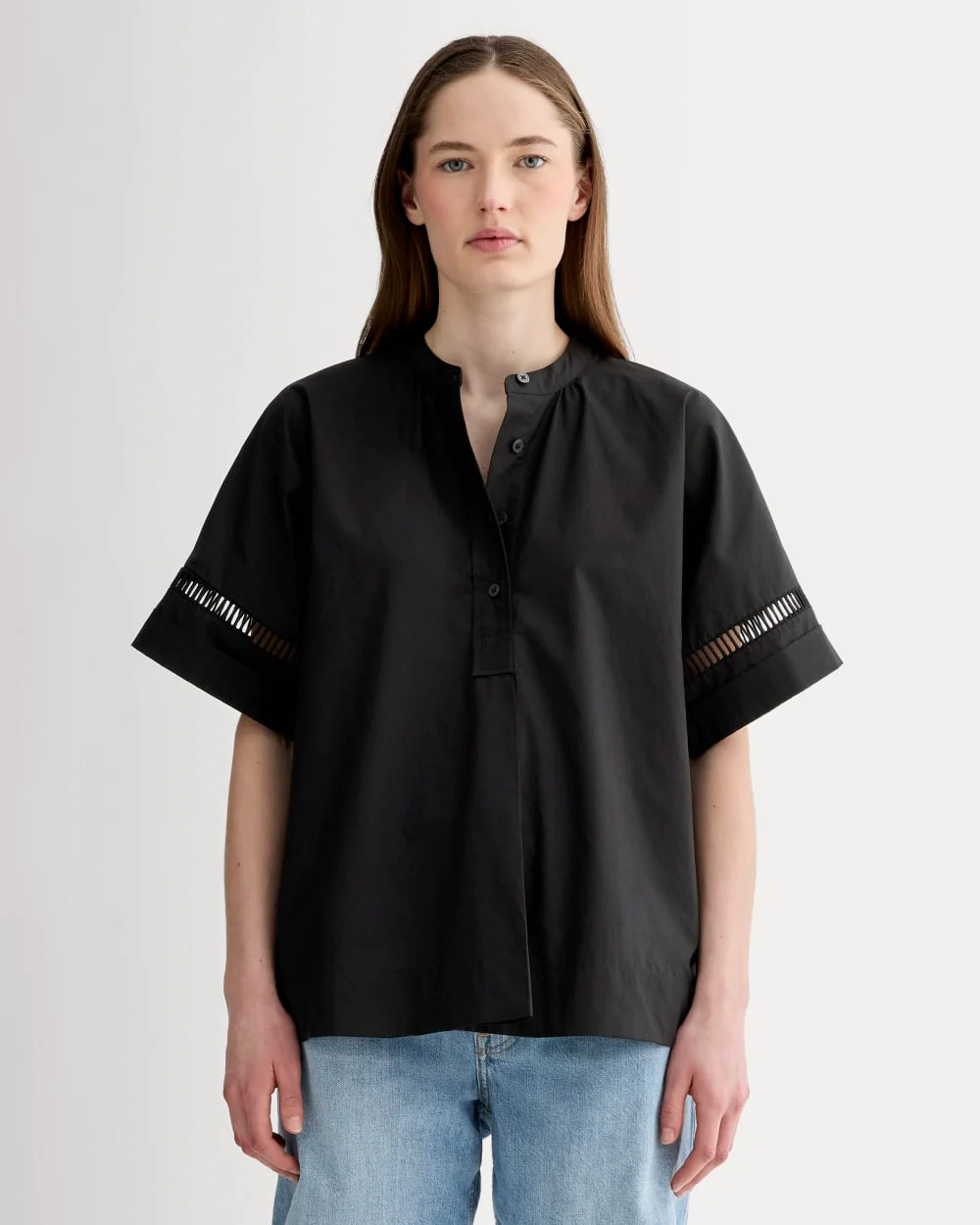 The Lace Trim Popover | Black