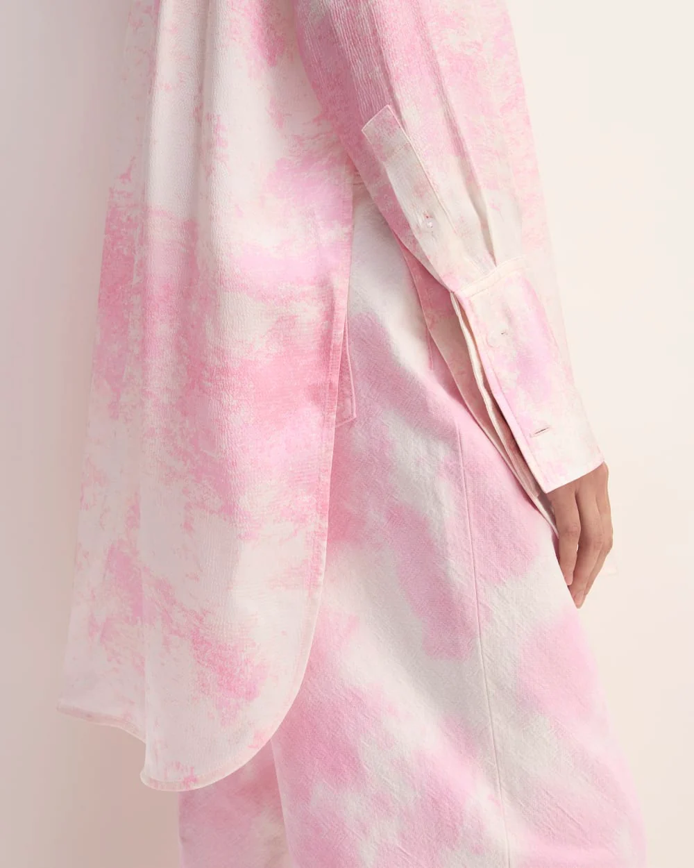 The Everlane x Marques' Almeida Satin Tie-Dye Shirt | Pink Tie-Dye