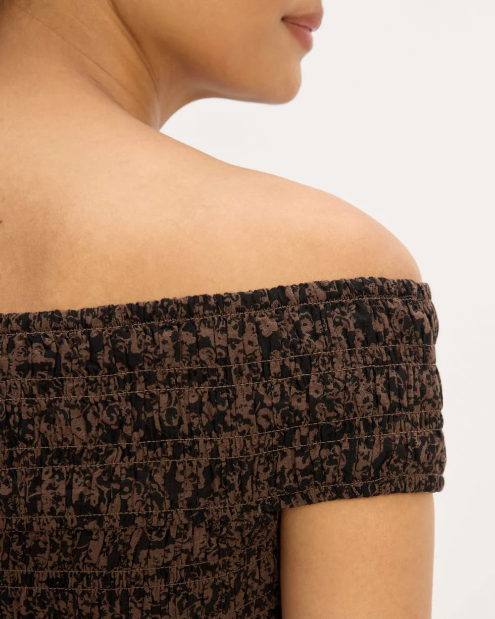 The Gauze Smock Top | Black / Cocoa Small Floral